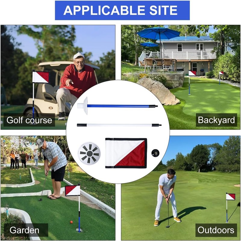 KONDAY Golf Flagstick 3ft,Golf Flag Hole Cup Set Double-Sided Putting Green Flags for Backyard Putting Green Driving Range Practice Two-Section Design Portable - Image 5